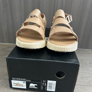 Sorel Ona Ave Beige leather slingback sandal